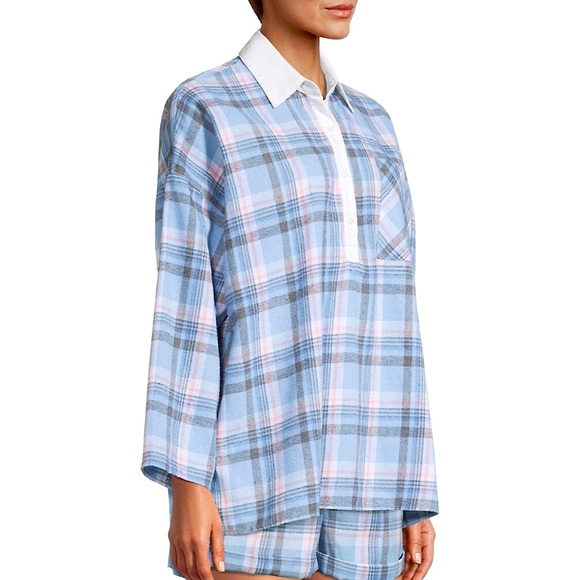 Free People Sunday Morning Sleep Shirt in Pale Blue Combo. Size S. NWOT - Picture 3 of 6